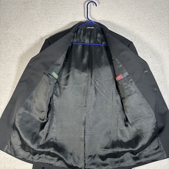 Zanieri Zignone Super 100 Wool Tuxedo 2‎ Piece Men’s Size 42R/30W Black Wedding - Picture 9 of 16